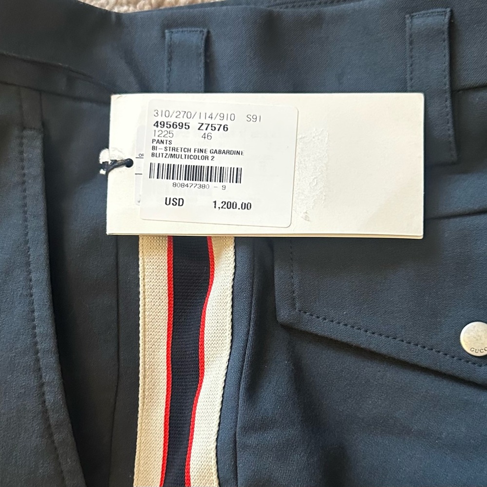 Gucci Blue and Red Track Pants with Red Stripe - Picture 3 of 12